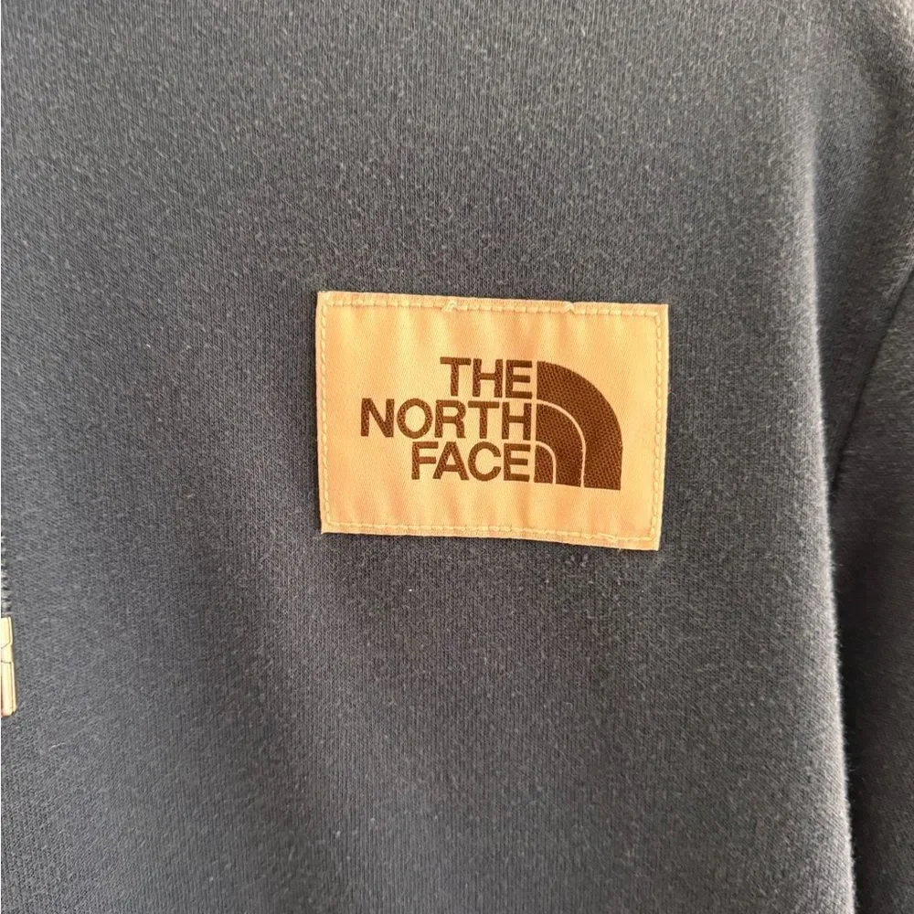 The North Face Blue Pullover Hoodie with Ribbed Cuffs